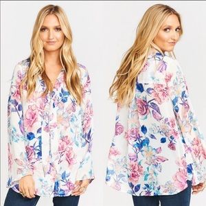 NWT Show me your mumu floral  tunic shirt blouse